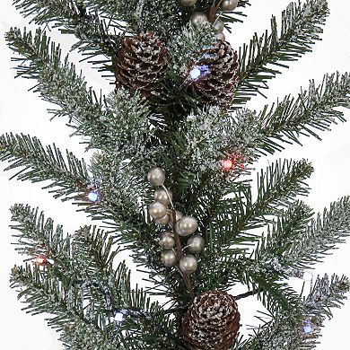 National Tree Company 9 ft. Artificial Snowy Morgan Spruce Garland with Twinkly LED Lights