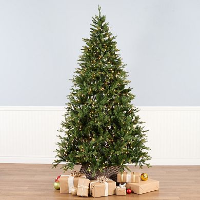 National Tree Company 7.5 ft. Pre-Lit Artificial Feel Real Samson Fir Hinged Christmas Tree