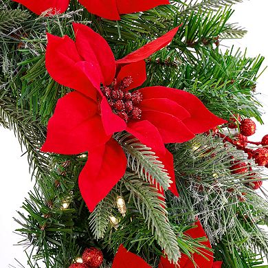 National Tree Company 26 in. Artificial Colonial Wreath with Battery Operated LED Lights