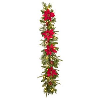 National Tree Company 4 ft. Colonial Artificial Garland with Battery Operated LED Lights