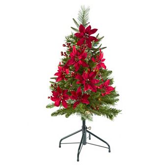 National Tree Company 3-ft. Pre-Lit Feel Real Colonial Pencil Slim Hinged Artificial Christmas Tree