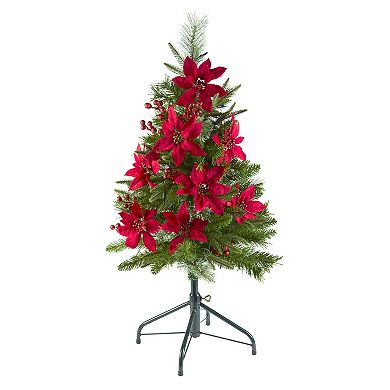 National Tree Company 3-ft. Pre-Lit Feel Real Colonial Pencil Slim Hinged Artificial Christmas Tree