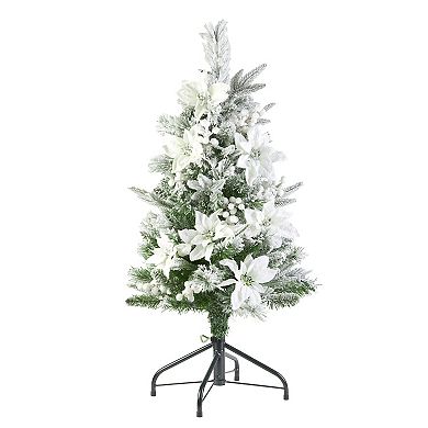 National Tree Company 3-ft. Feel Real Frosted Colonial Pencil Slim Hinged Artificial Christmas Tree