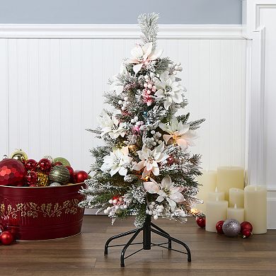 National Tree Company 3-ft. Feel Real Frosted Colonial Pencil Slim Hinged Artificial Christmas Tree