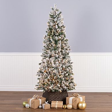 National Tree Company 7.5-ft. Pre-Lit Snowy Woodland Hinged Artifical Christmas Tree