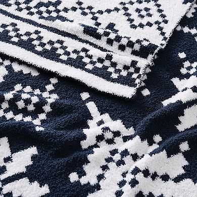Truly Soft Cozy Fair Isle Reversible Throw Blanket