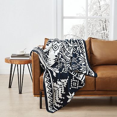 Truly Soft Cozy Fair Isle Reversible Throw Blanket
