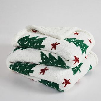 Truly Soft Cozy Tree and Star Holiday Throw Blanket