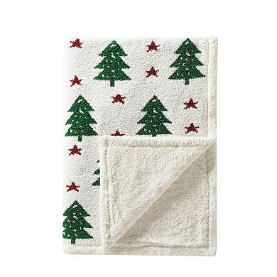 Truly Soft Cozy Tree and Star Holiday Throw Blanket