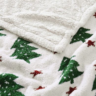 Truly Soft Cozy Tree and Star Holiday Throw Blanket