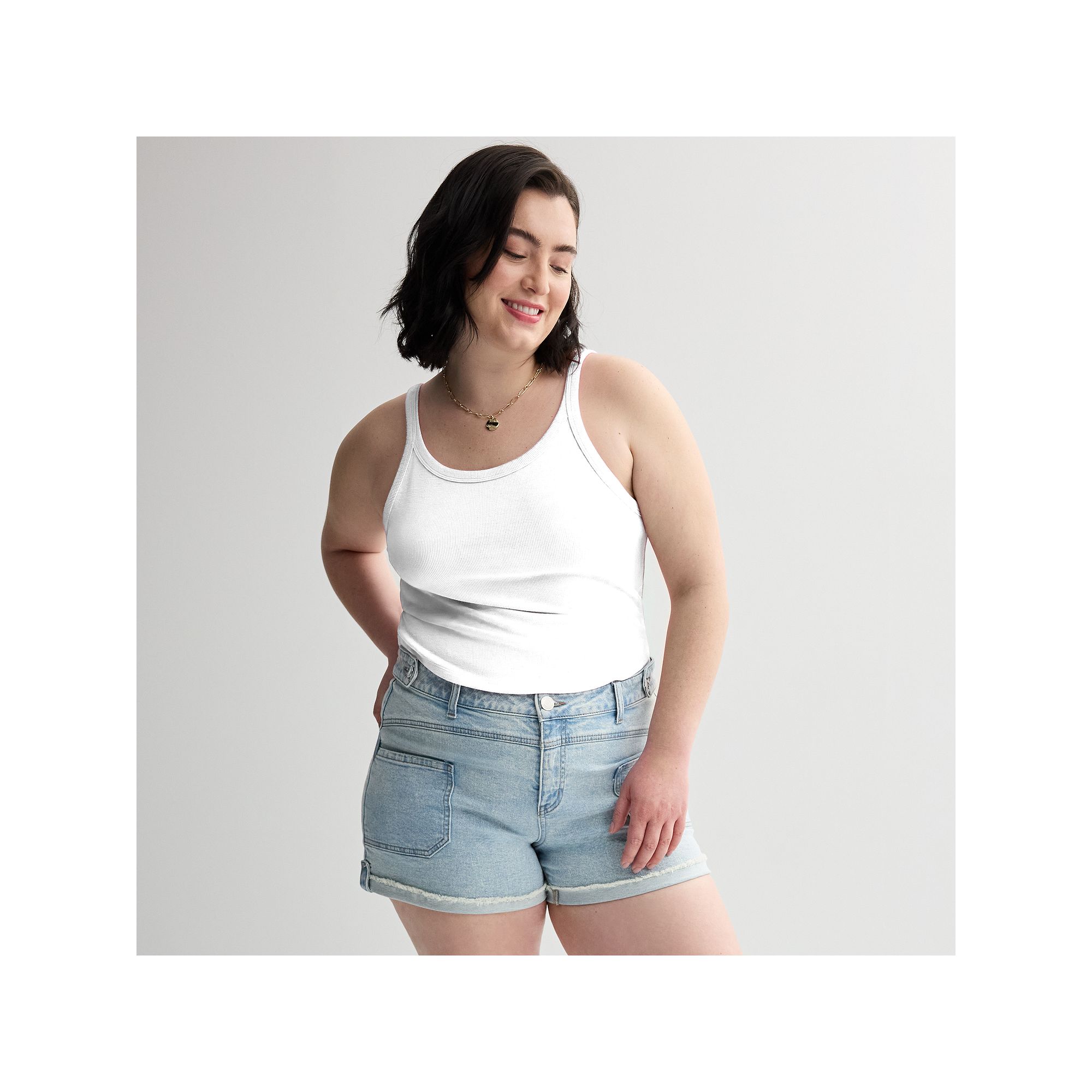 Juniors Plus Size SO® Scoop Neck Ribbed Tank Top, Girls, Size: 1XL, Mode