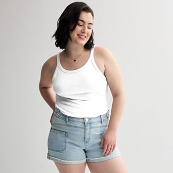 Juniors' Plus Size SO® Scoop Neck Ribbed Tank Top