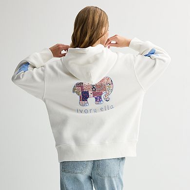 Juniors' IVORY ELLA Quilted Love Hoodie