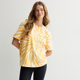 Juniors' IVORY ELLA Marigold Swirl Tie Dye T-Shirt