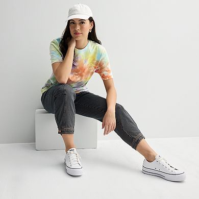 Juniors' IVORY ELLA Rainbox Clouds Tie Dye T-Shirt