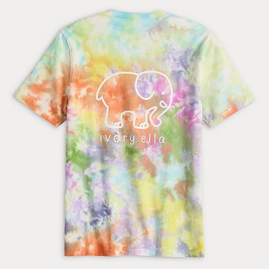 Juniors' IVORY ELLA Rainbox Clouds Tie Dye T-Shirt