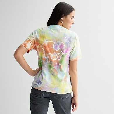 Juniors' IVORY ELLA Rainbox Clouds Tie Dye T-Shirt