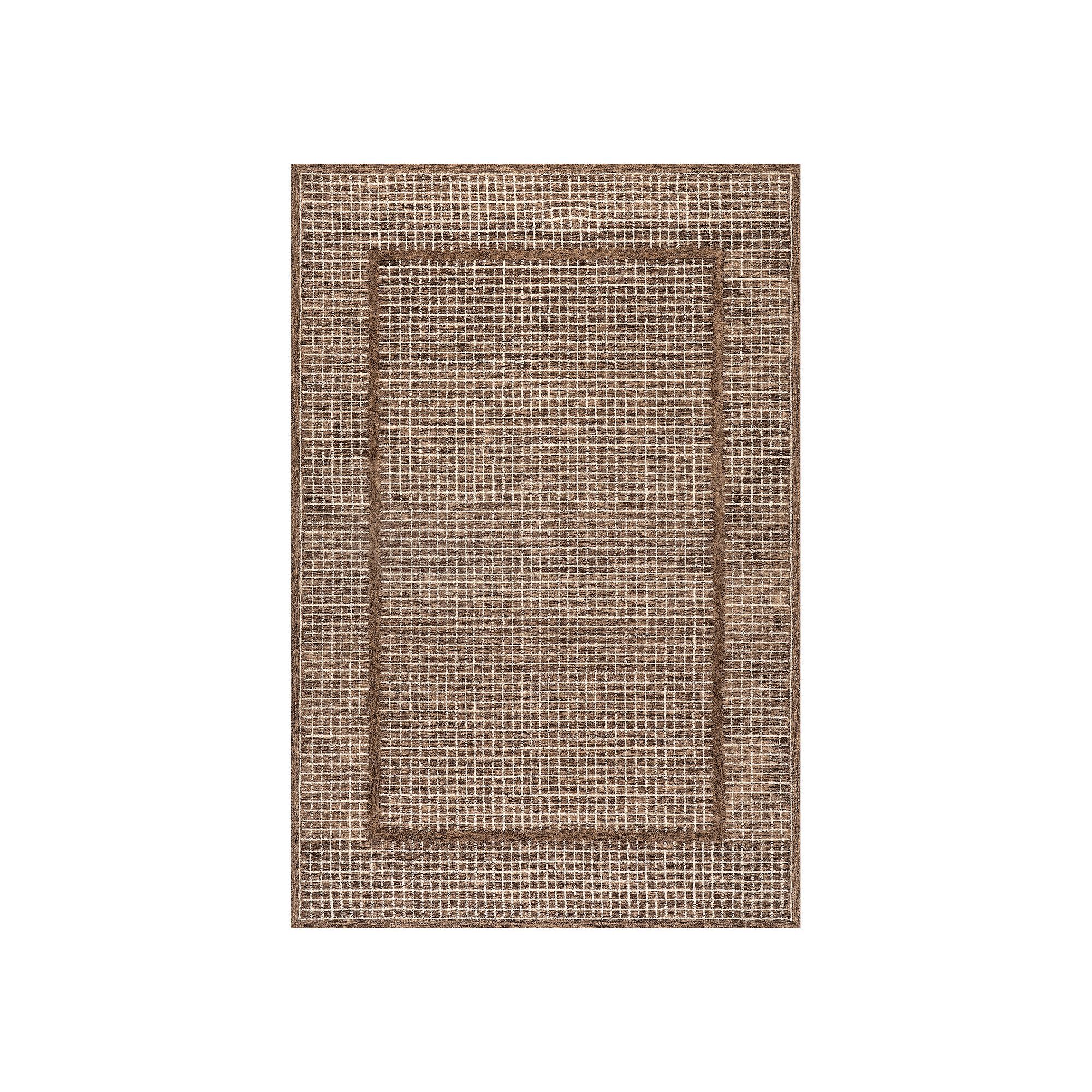 nuLOOM Emaline Geometric Wool Area Rug, Brown