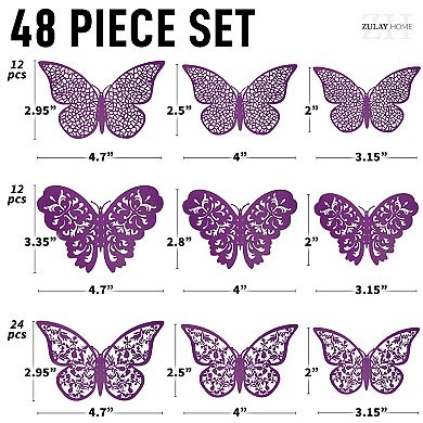 Zulay Kitchen 3d Butterfly Wall Decor 48pcs