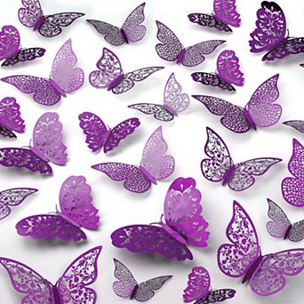 Zulay Kitchen 3d Butterfly Wall Decor 48 pc
