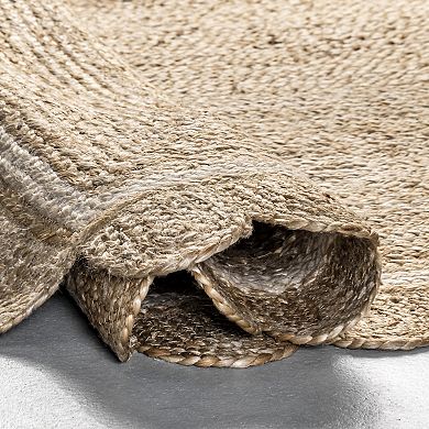 nuLOOM Tera Petals Country Braided Jute Area Rug