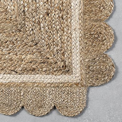 nuLOOM Tera Petals Country Braided Jute Area Rug