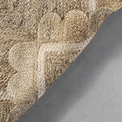 nuLOOM Tera Petals Country Braided Jute Area Rug