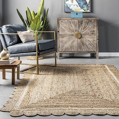 nuLOOM Tera Petals Country Braided Jute Area Rug