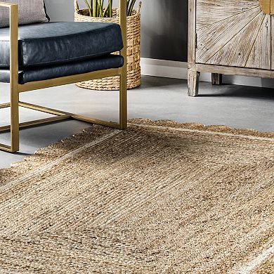 nuLOOM Tera Petals Country Braided Jute Area Rug