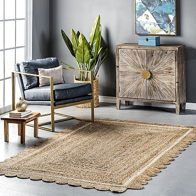 nuLOOM Tera Petals Country Braided Jute Area Rug