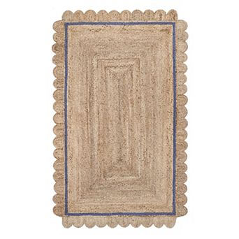 nuLOOM Tera Petals Country Braided Jute Area Rug