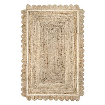 nuLOOM Tera Petals Country Braided Jute Area Rug