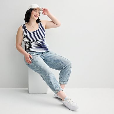Juniors' Plus Size SO® Seamed Rib Tank Top