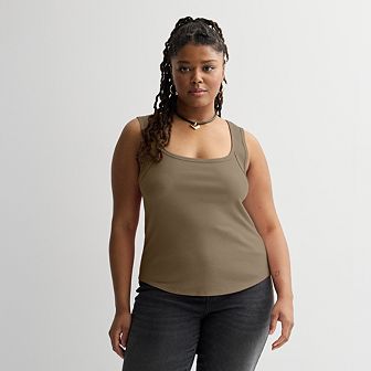 Juniors' Plus Size SO® Seamed Rib Tank Top