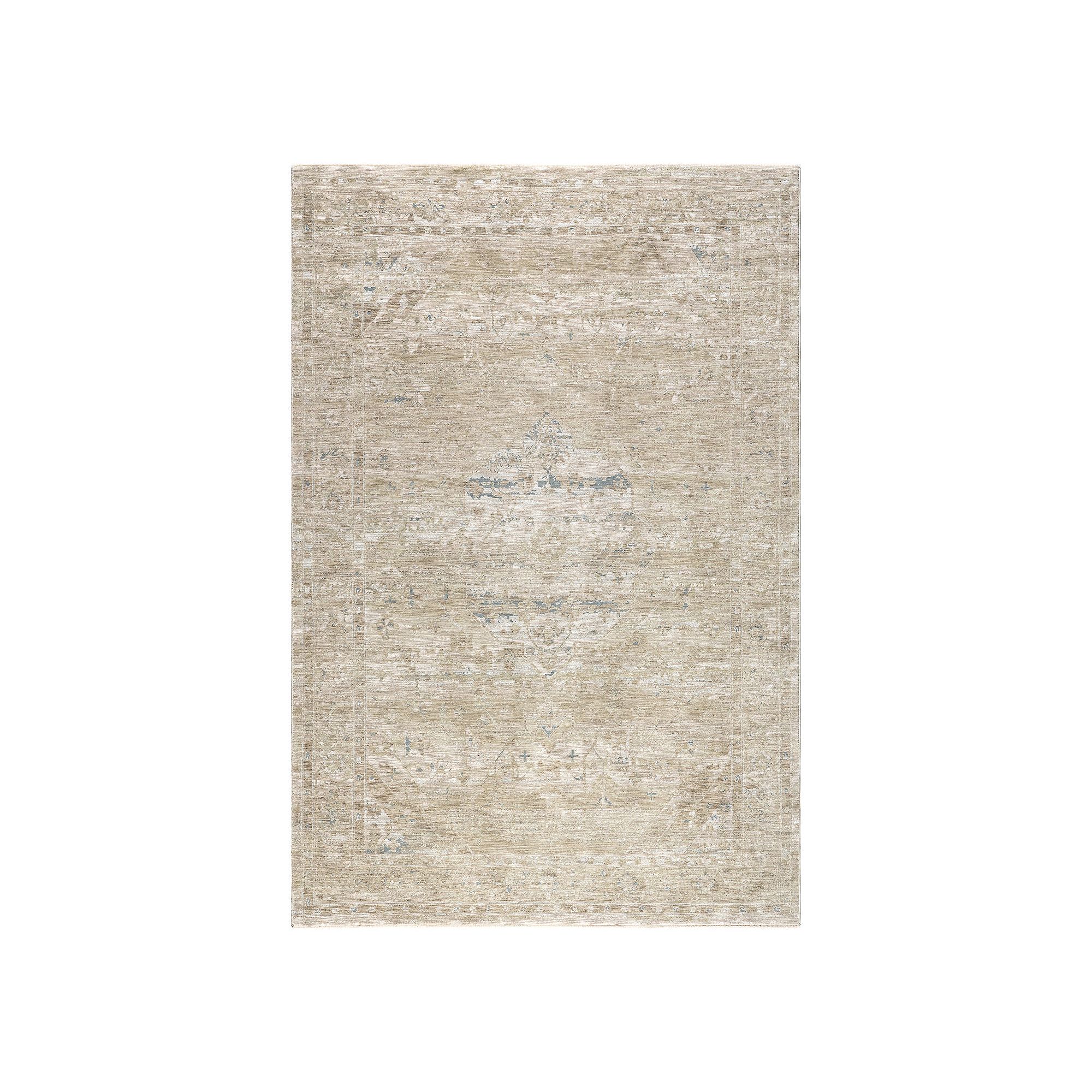 nuLOOM Gwynne Medallion Fringe Area Rug, Light Beige