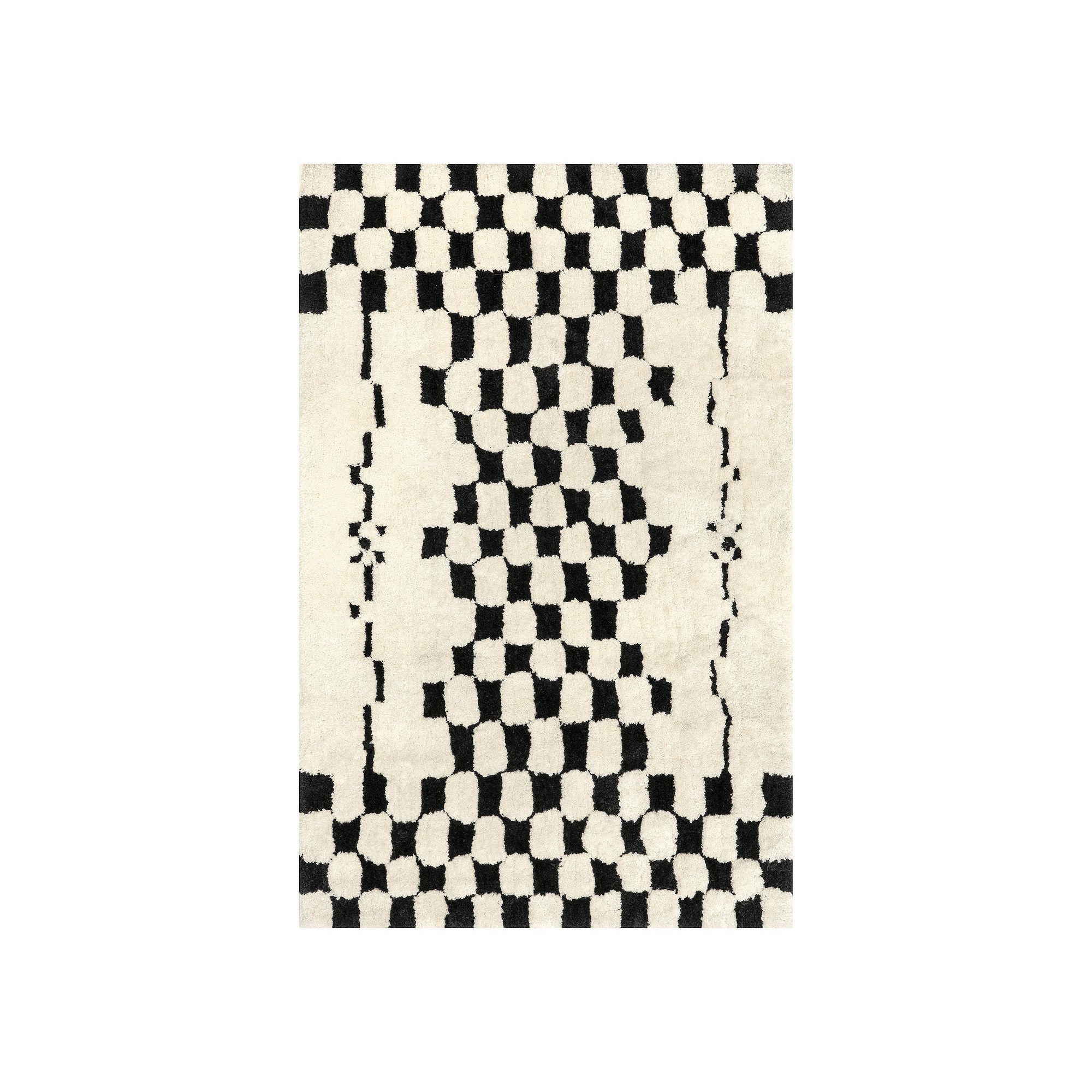 nuLOOM Nathalie Modern Checkered Shag Area Rug, Ivory