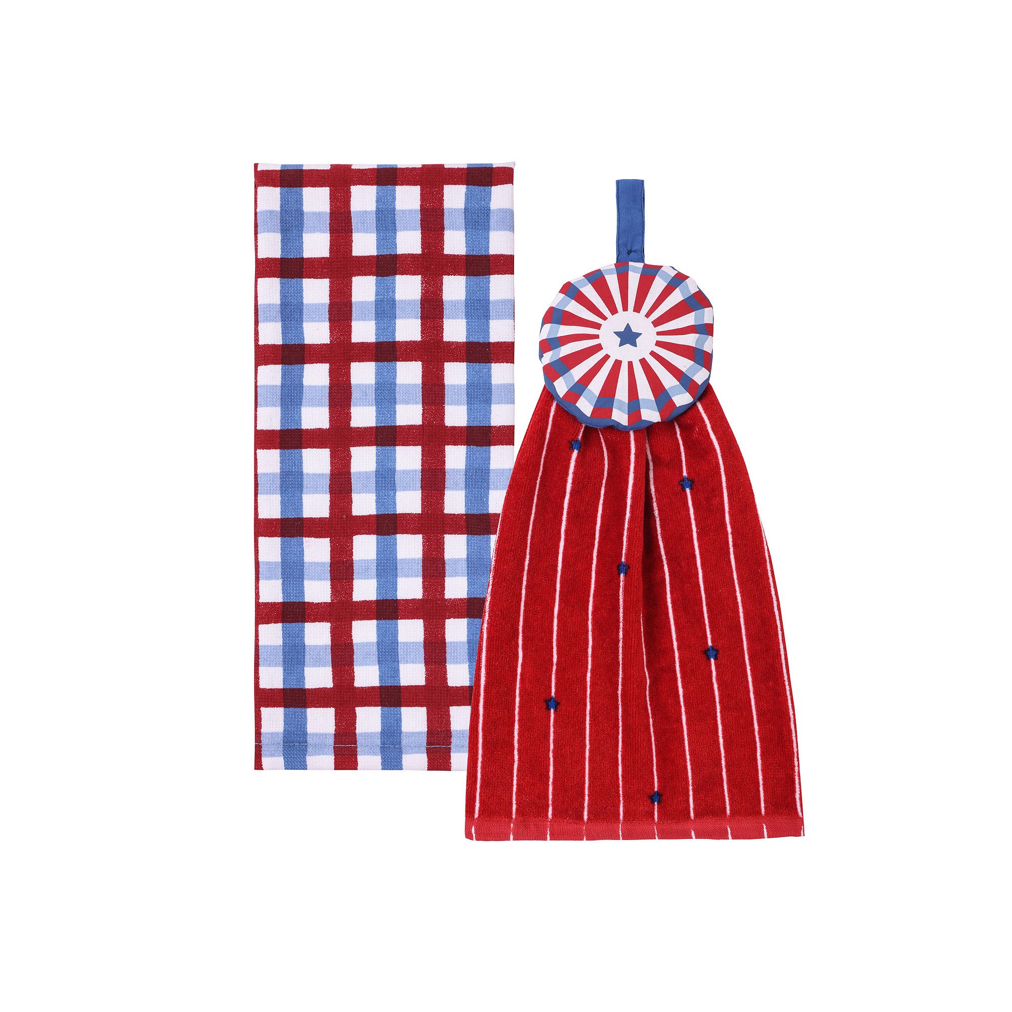 Celebrate Together™ Americana Tie Top Terry Kitchen Towels 2-Pack, Red