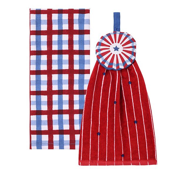 Celebrate Together™ Americana Tie Top Terry Kitchen Towels 2-Pack - Red