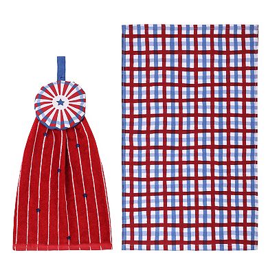 Celebrate Together Americana Tie Top Terry Kitchen Towels 2-Pack