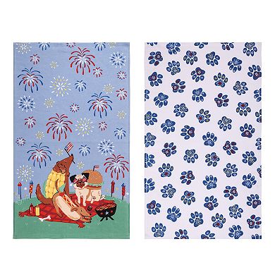 Celebrate Together Americana Picnic Dogs Kitchen Towels 2-Pack