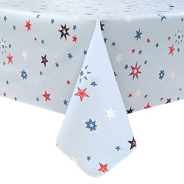 Celebrate Together™ Americana Confetti Stars Peva Tablecloth - White (70" ROUND)