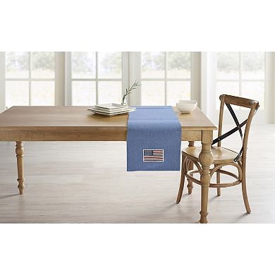 Celebrate Together Americana Denim Embroidered Flag Table Runner