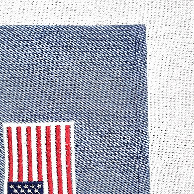 Celebrate Together Americana Denim Embroidered Flag Table Runner