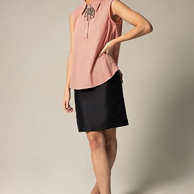 Italian Sleeve-Free Blouse