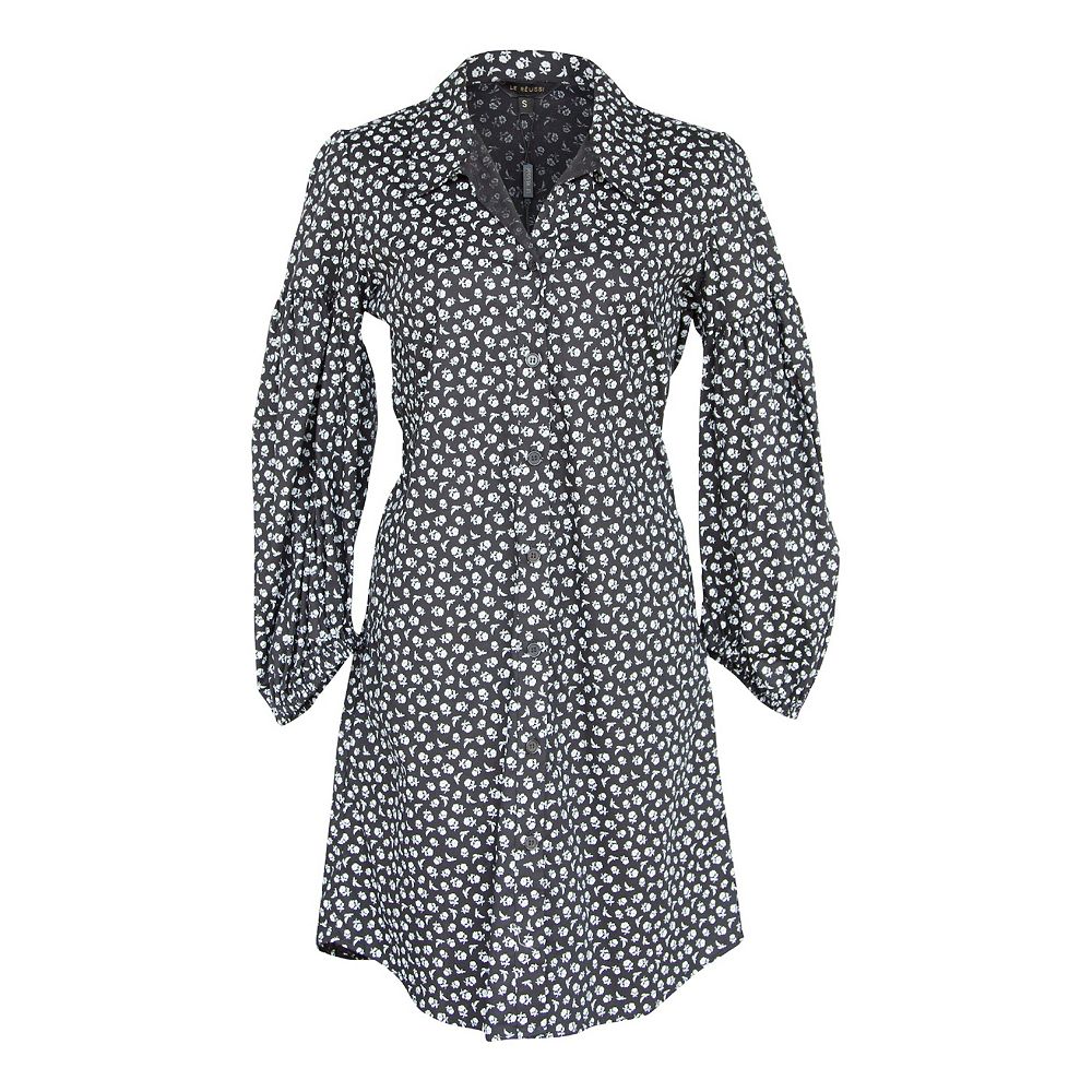 black floral shirt dress Black Floral Shirt Dress main image 0