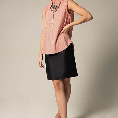 Luxe Straight Mini Skirts In Black