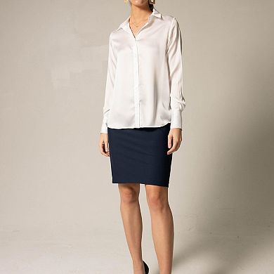 Elegance Silk Blouse In White