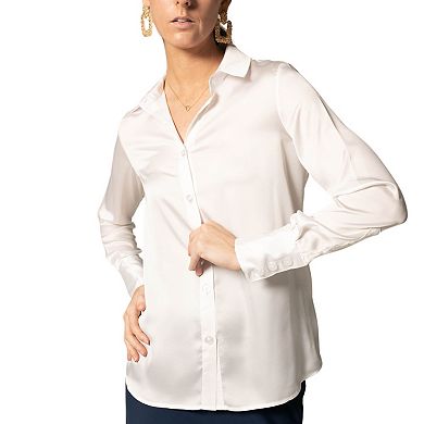Elegance Silk Blouse In White
