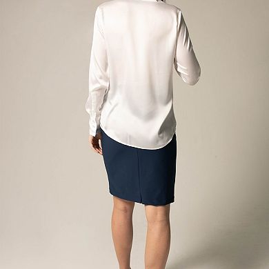 Elegance Silk Blouse In White