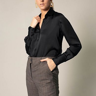 Elegance Silk Shirt In Black